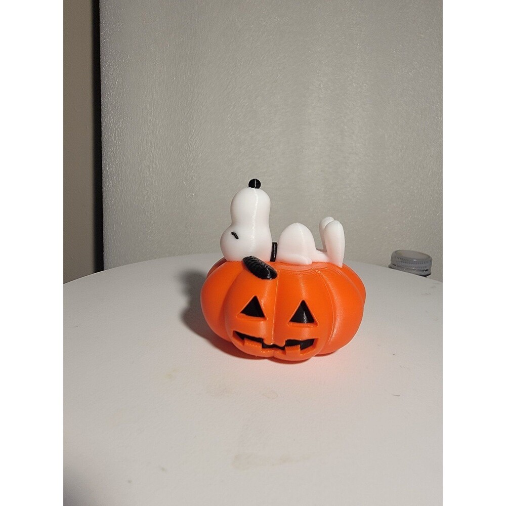 Pumpkin  with Snoopy sleeping on top 3d printed